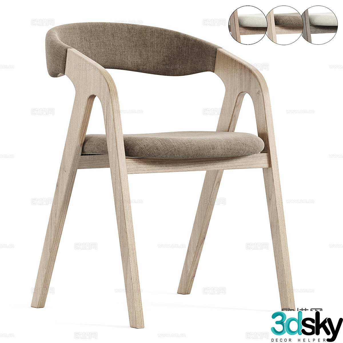 Modern chair dining chair single chair 3d model