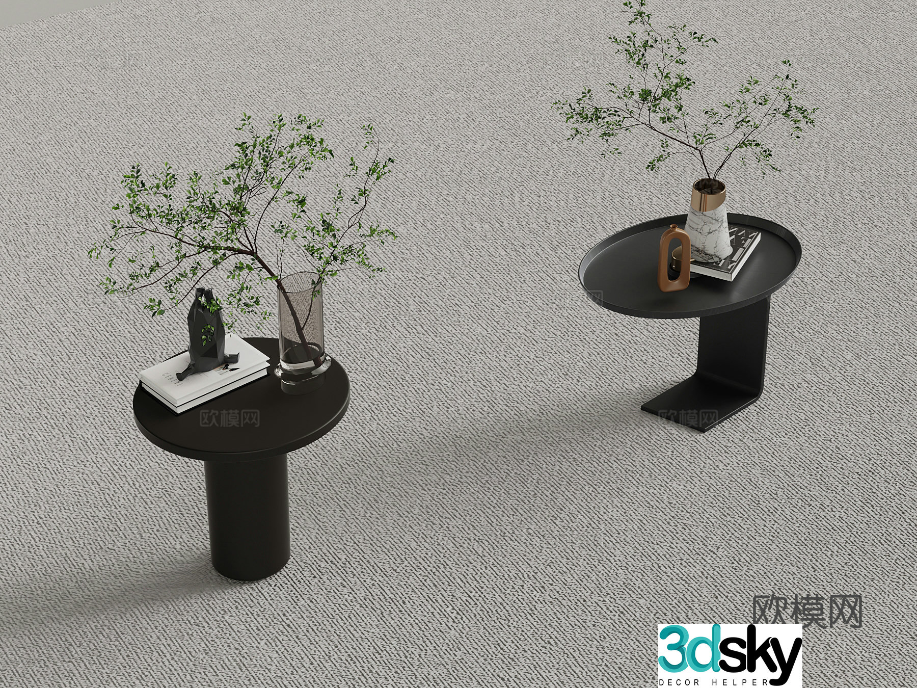 Modern corner table side table 3d model
