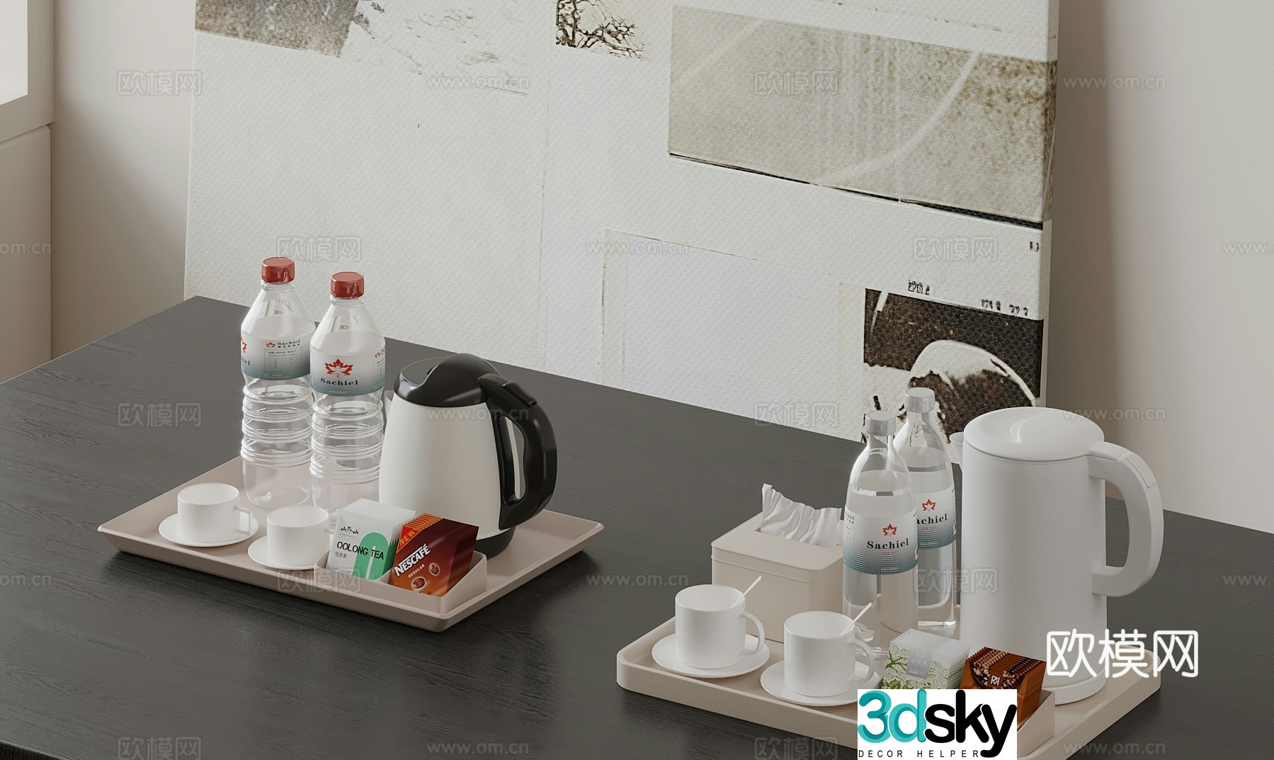 Modern hot water kettle kettle hotel supplies 3d model