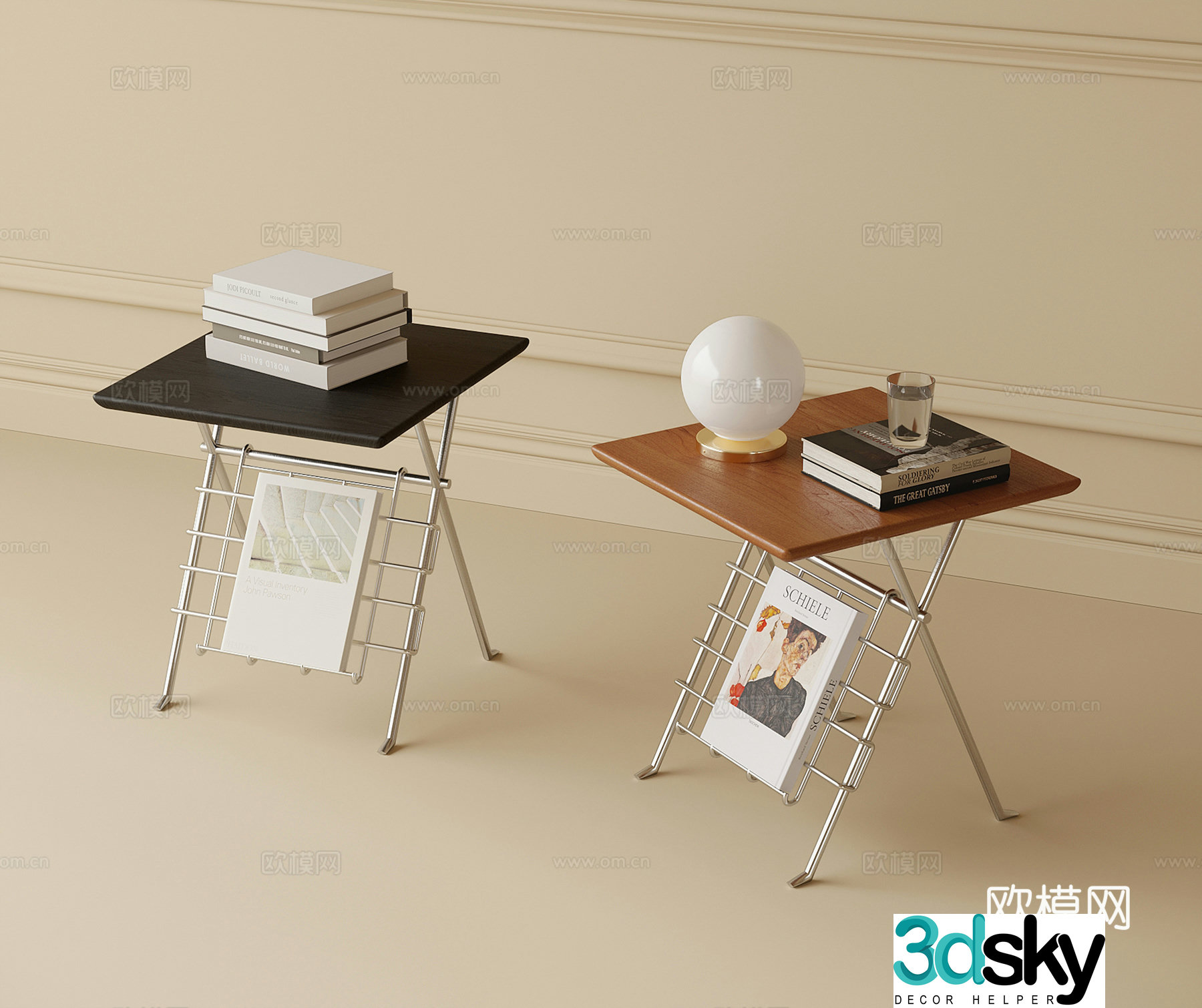 French side table corner table table table 3d model