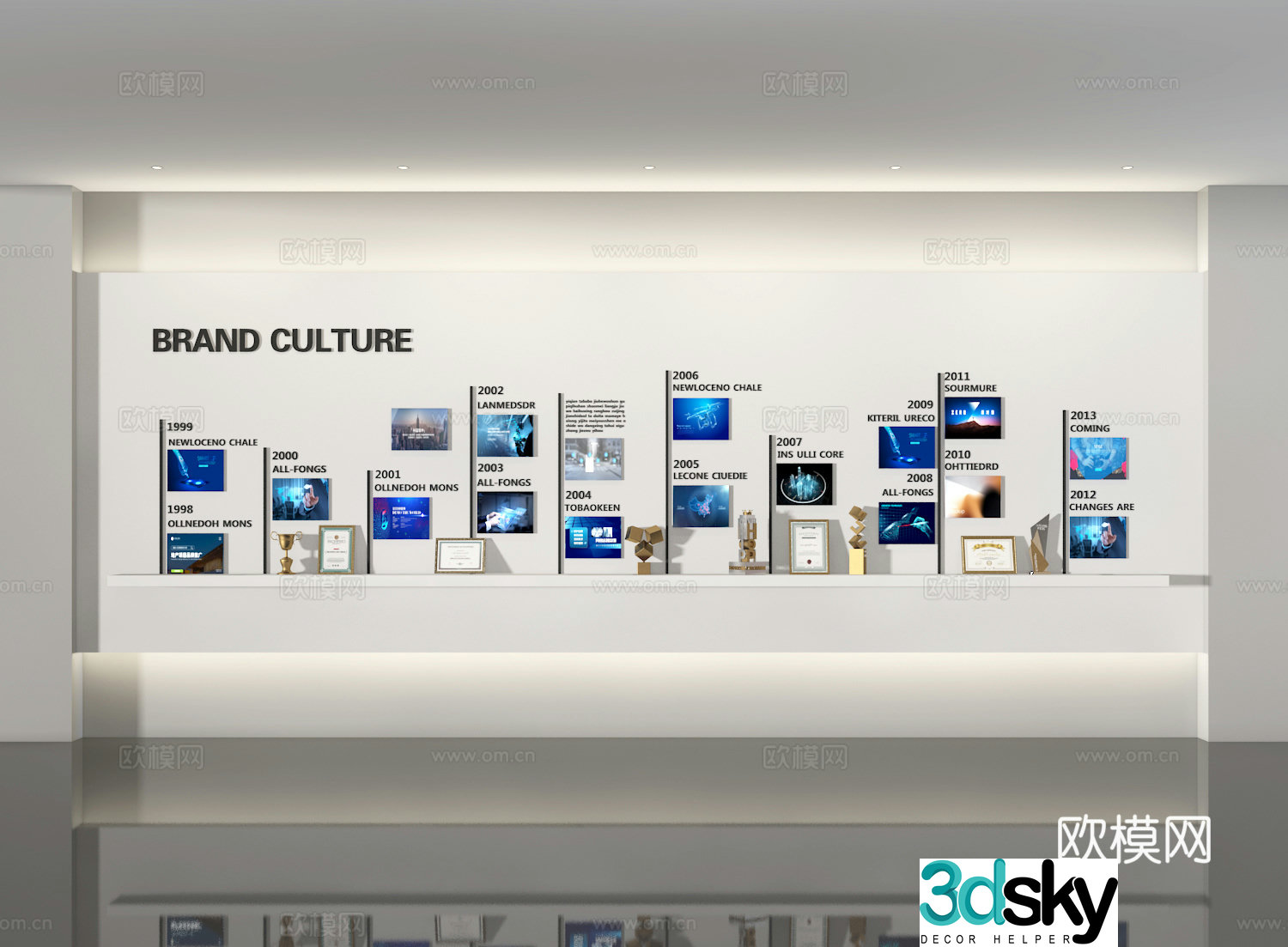 Corporate wall cultural wall promotional wall 3d model