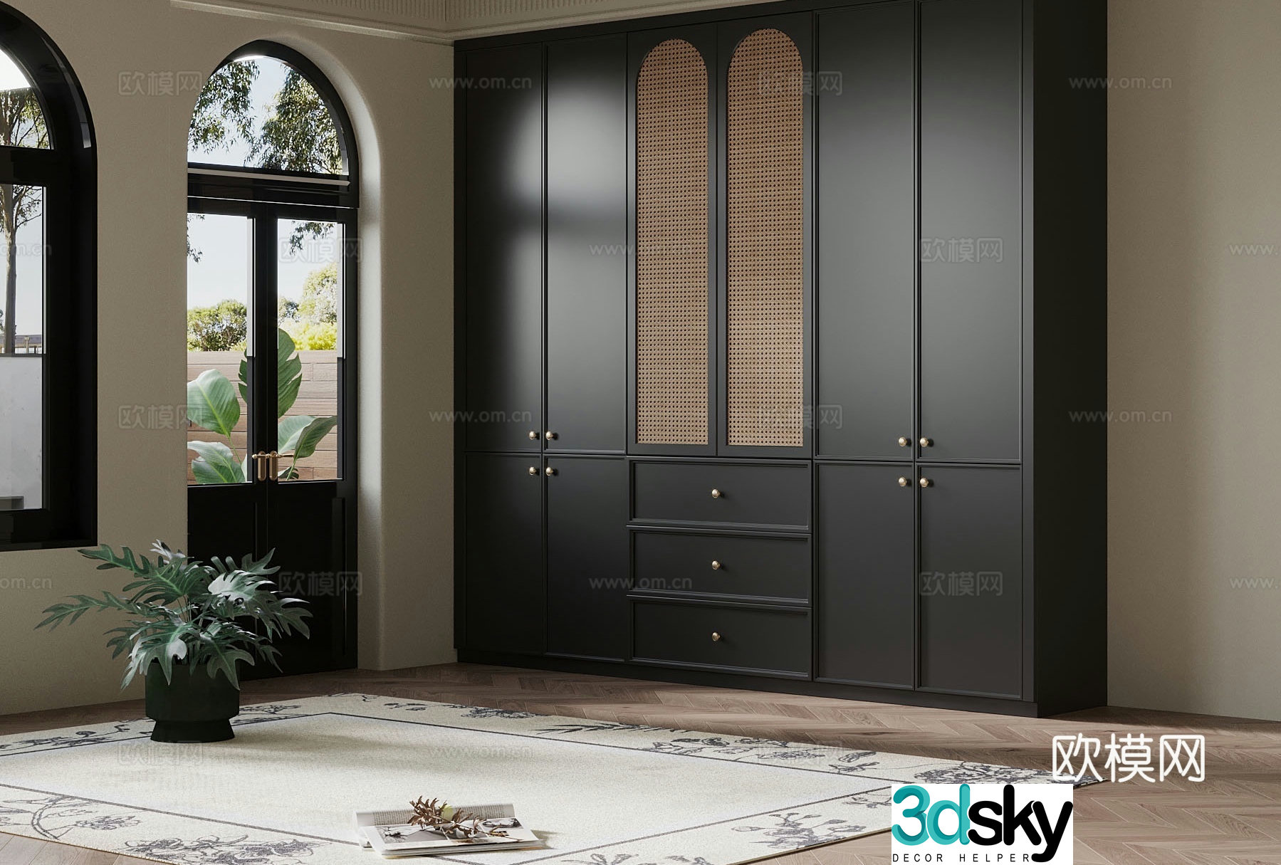French retro wardrobe 3d model