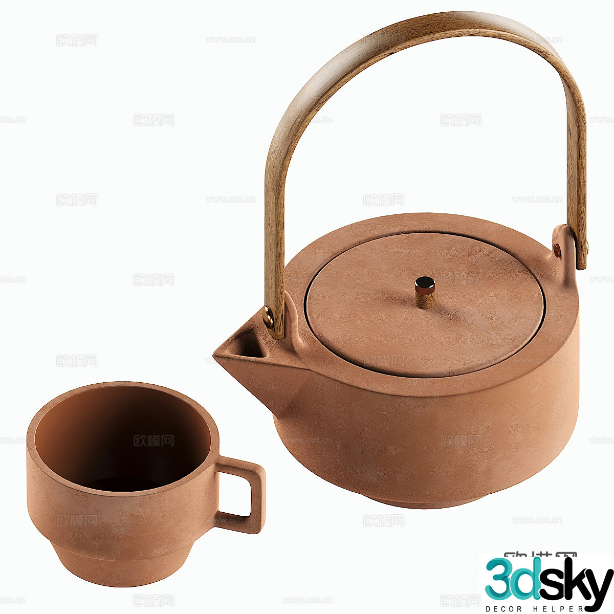 New Chinese teapot teacup 3d model