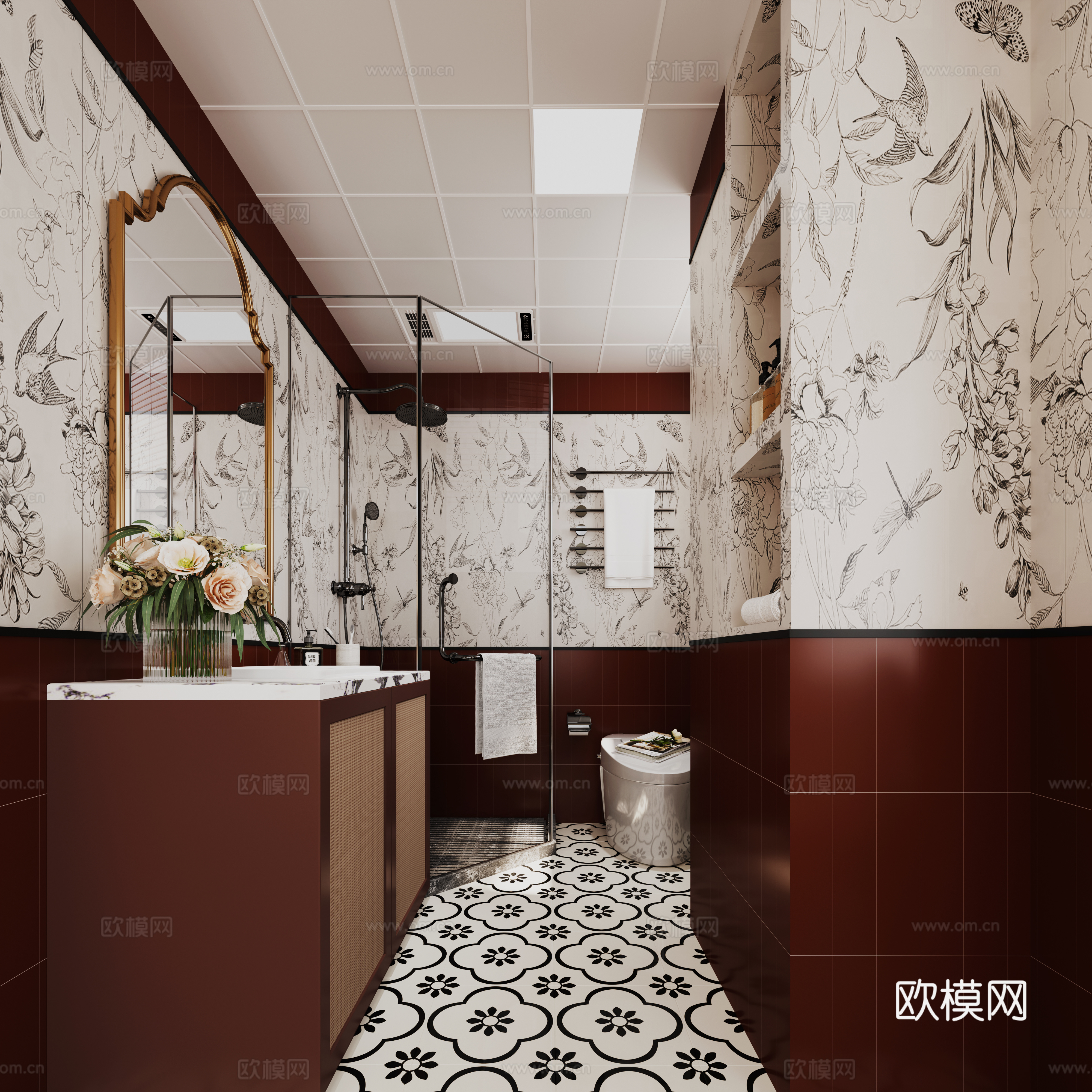 French bathroom bathroom 3d model