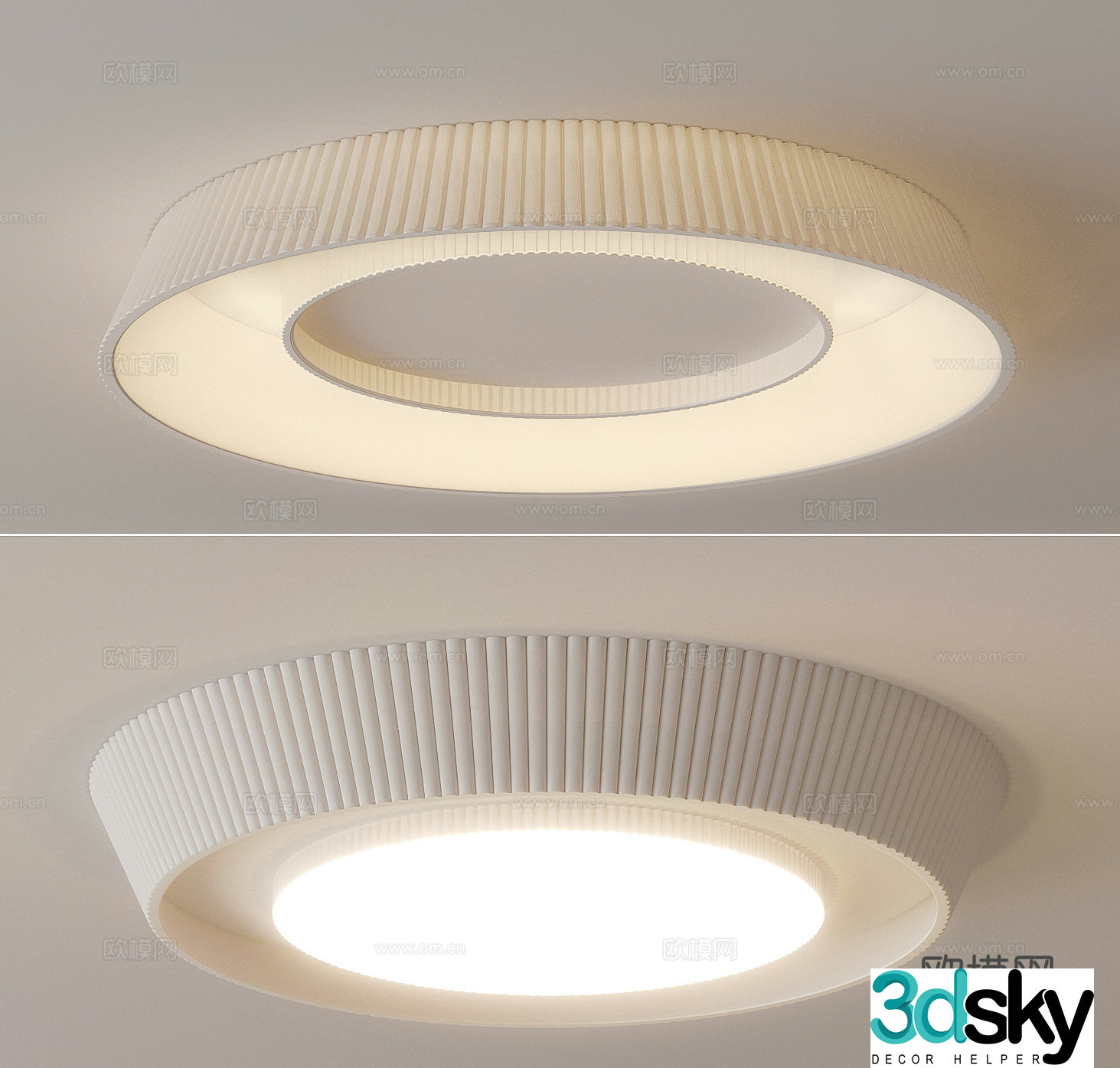 Cream style ceiling lamp round ceiling lamp 3d model