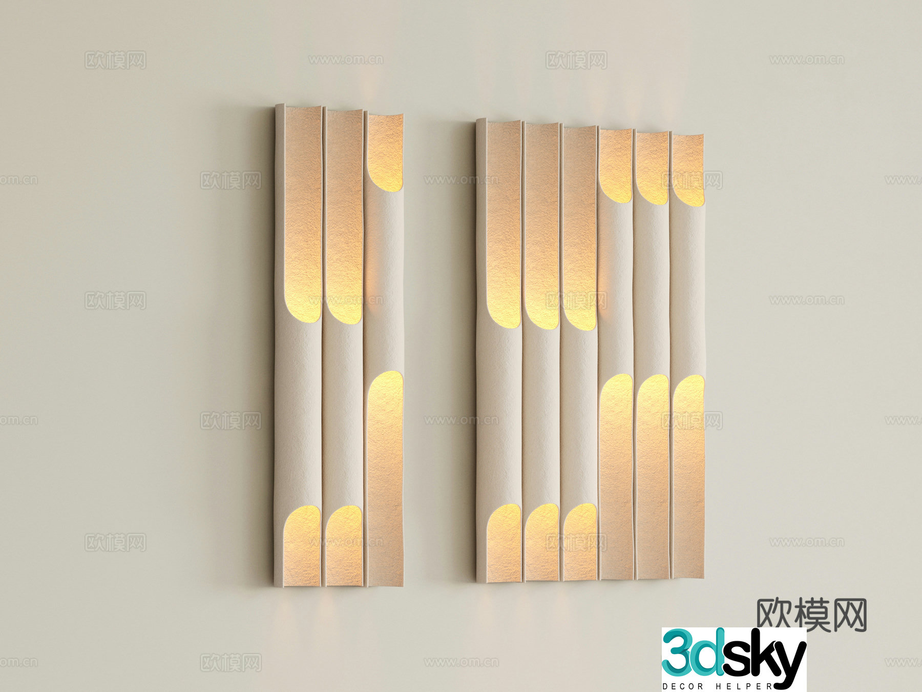 Wabi-sabi wall lamp bamboo wall lamp 3d model