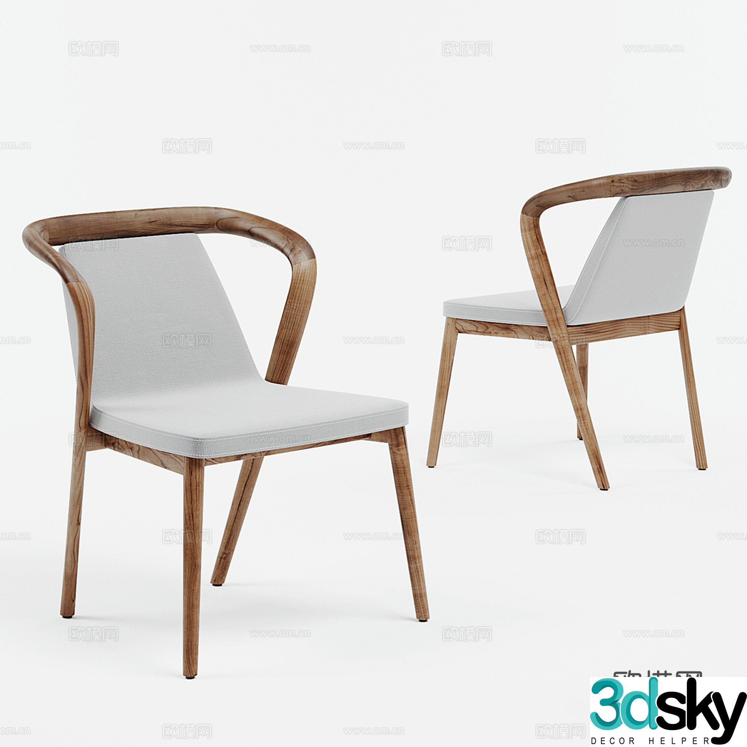 ENNE modern chair dining chair 3d model