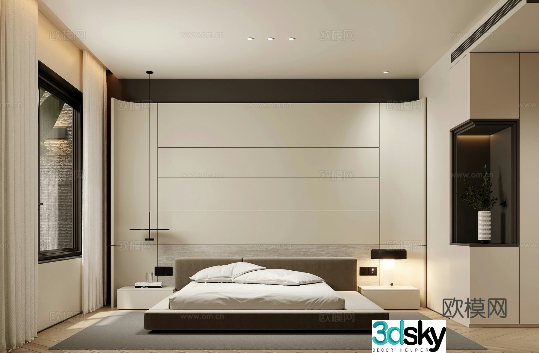 Modern bedroom master bedroom 3d model