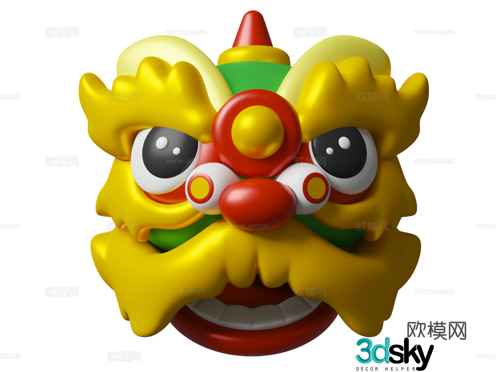 Awakening lion mask lion head mask 3d model