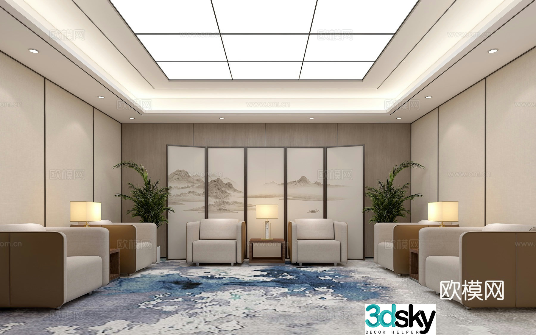 New Chinese style reception room 3D model