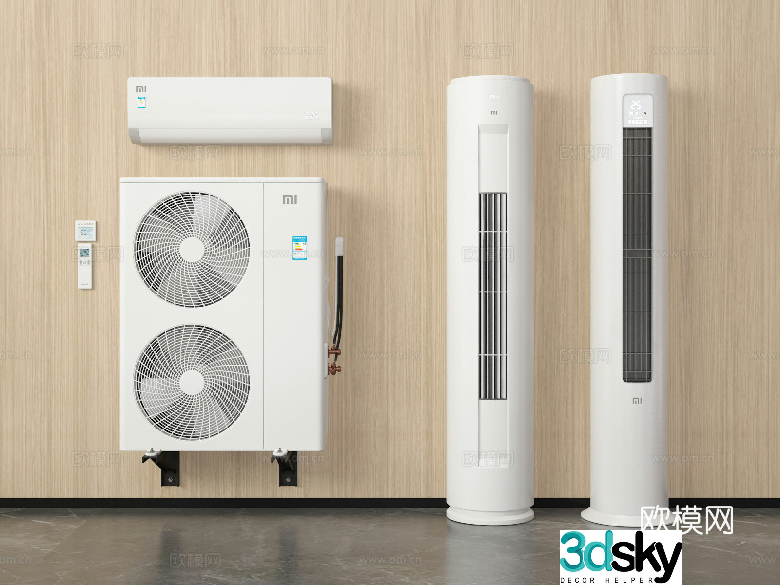 Vertical air conditioner wall-mounted air conditioner air conditioner outdoor unit 3D model