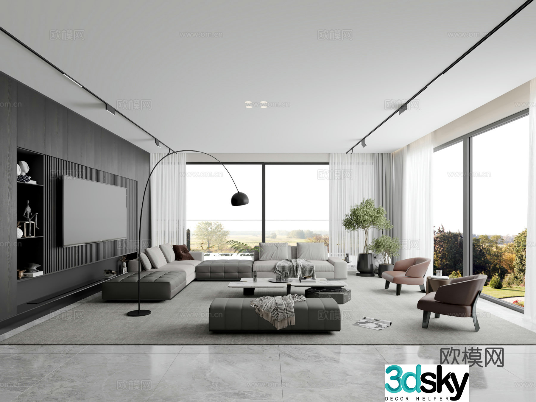 Modern living room 3d model