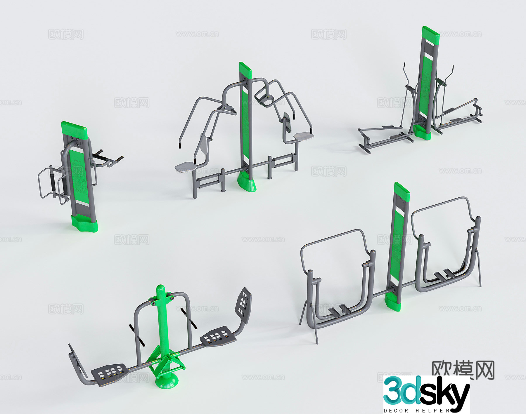 Modern outdoor fitness equipment sports equipment sports equipment sports equipment 3d model