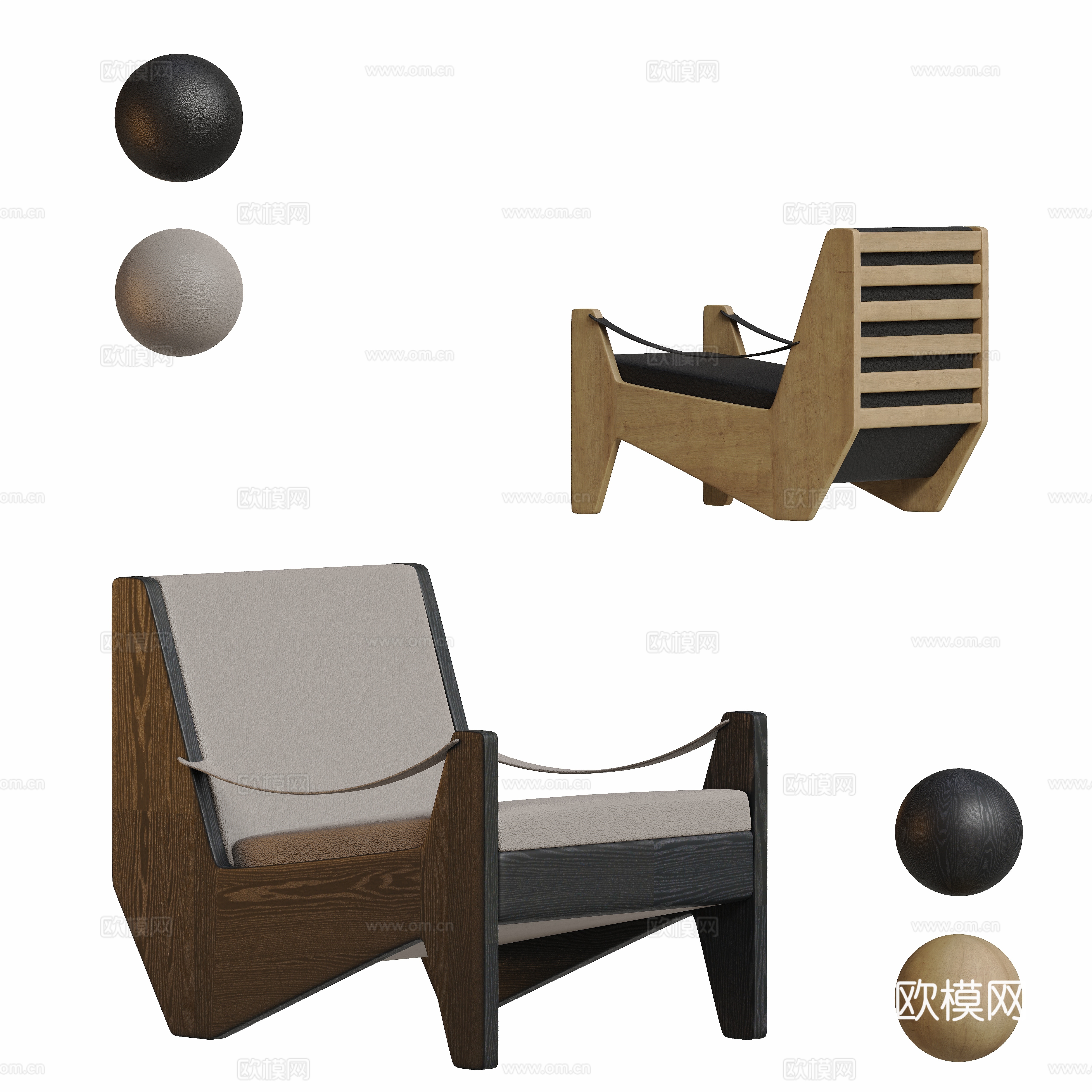 Medieval style chair leisure chair 3d model