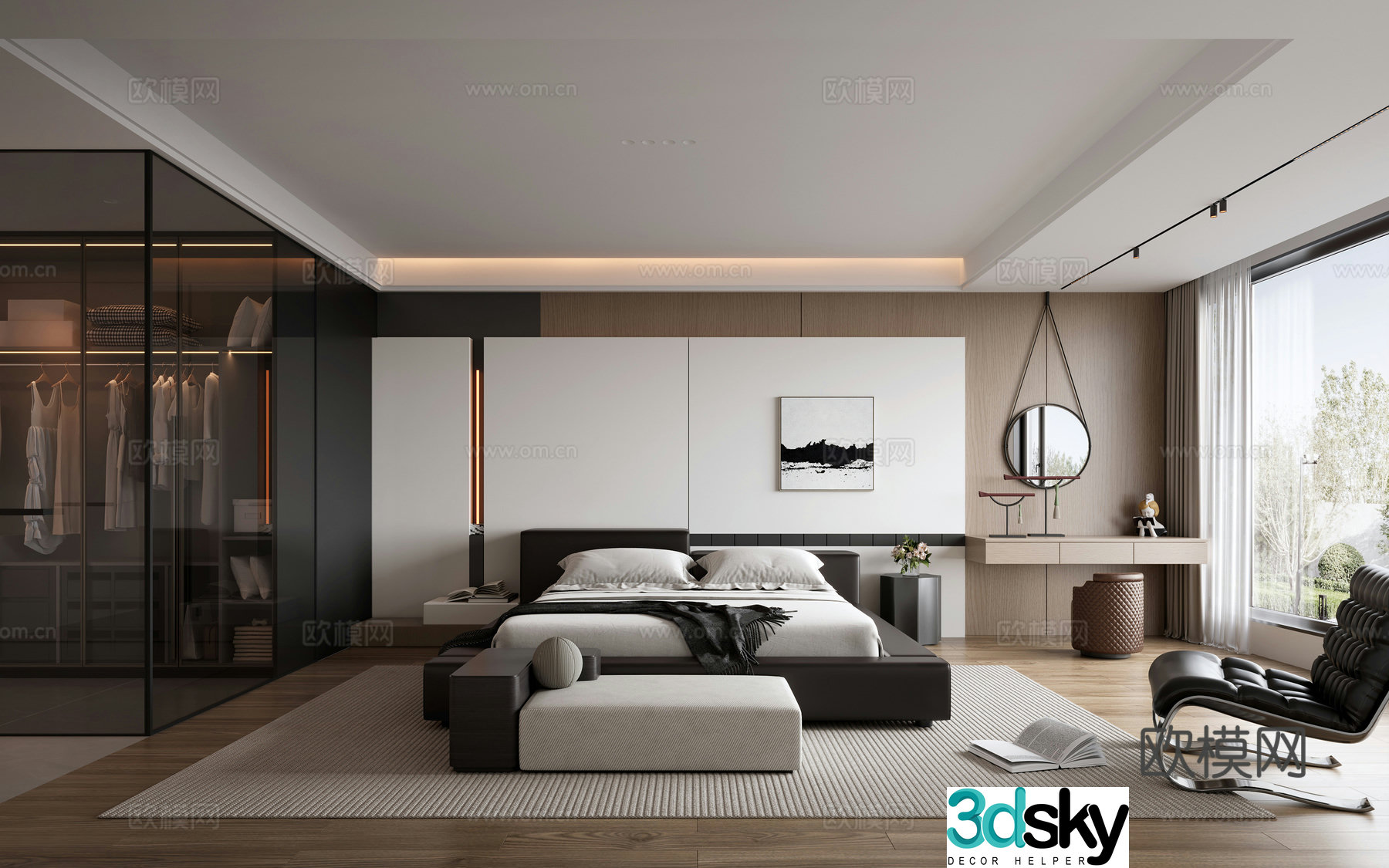 Italian style bedroom master bedroom 3d model