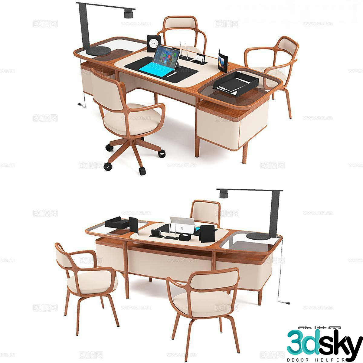 Giorgetti modern office desk executive desk 3d model