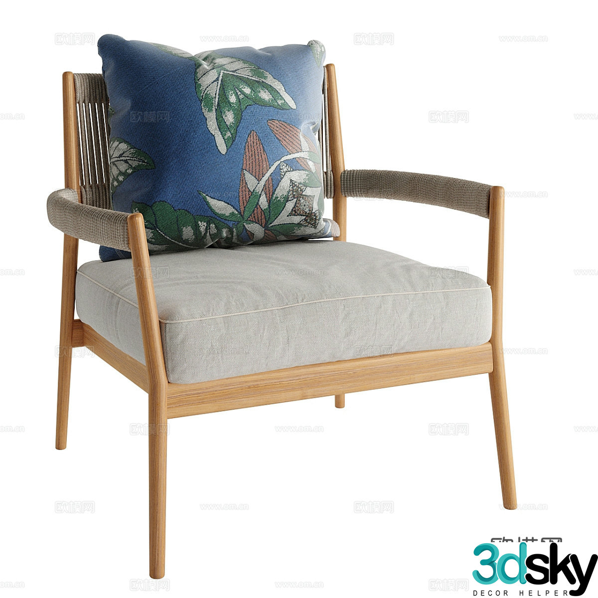 Nordic chair leisure chair 3d model