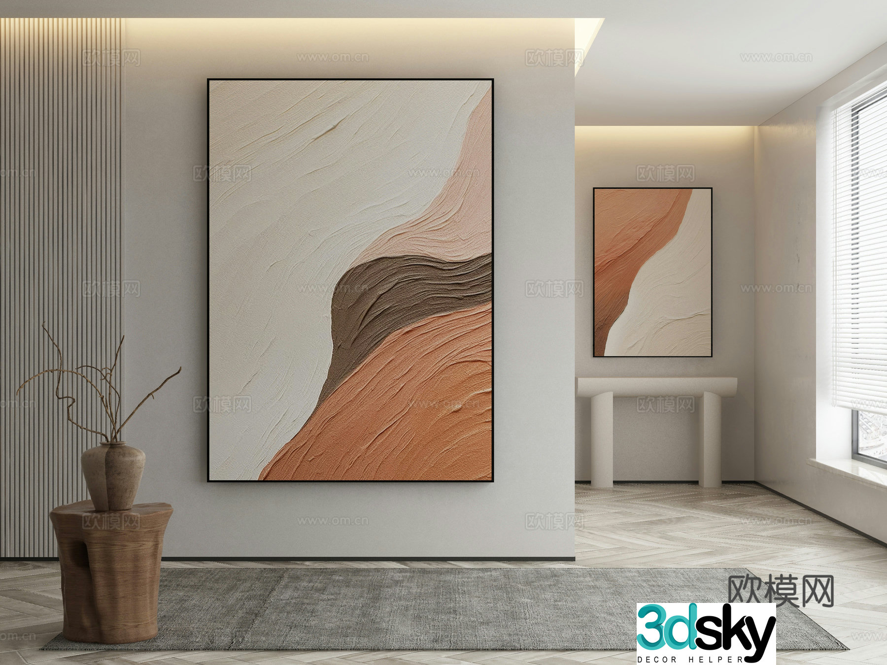 Wabi-sabi painting texture painting decorative painting 3d model