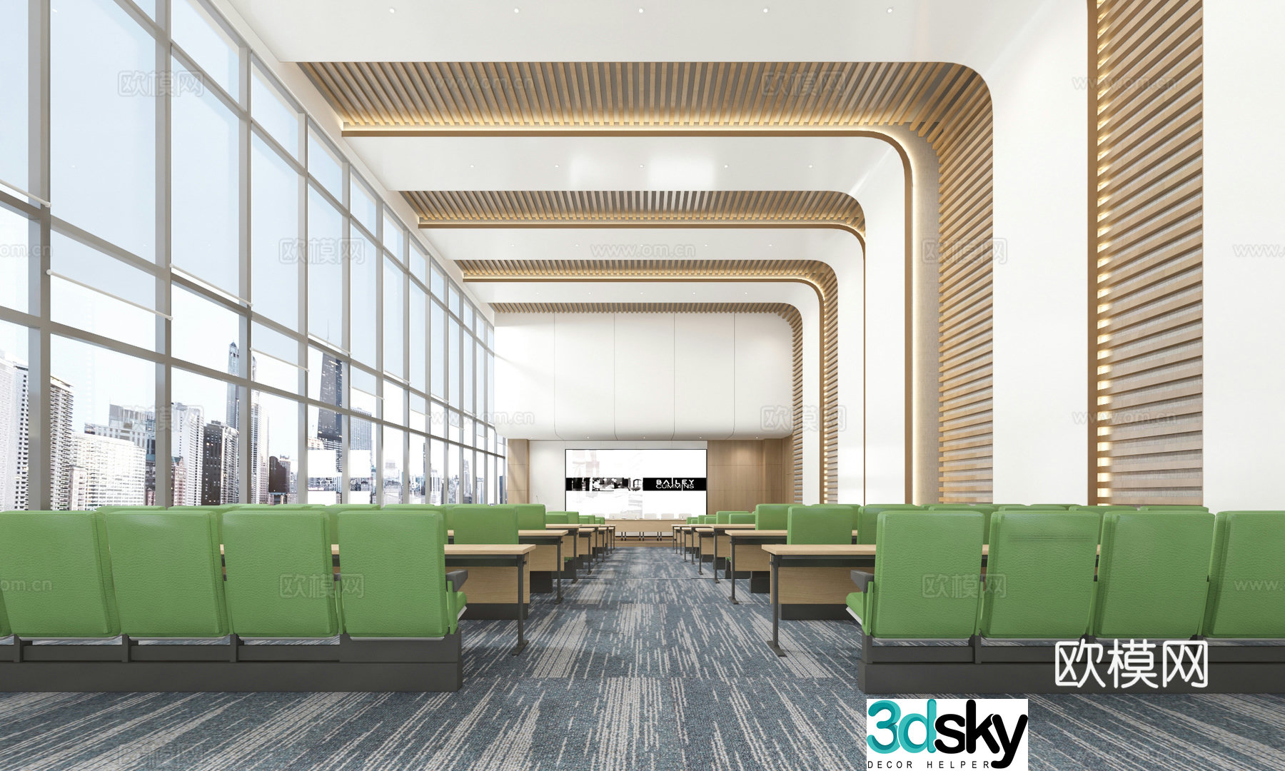 Modern conference hall lecture hall 3d model