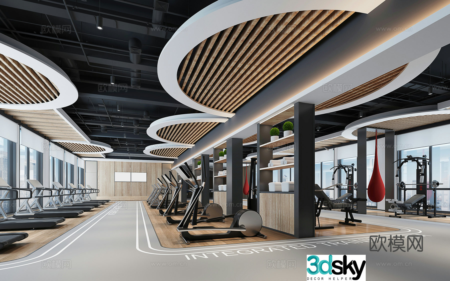 Modern gym 3d model