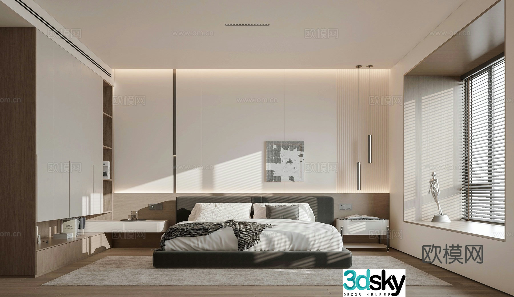 Modern bedroom master bedroom 3d model