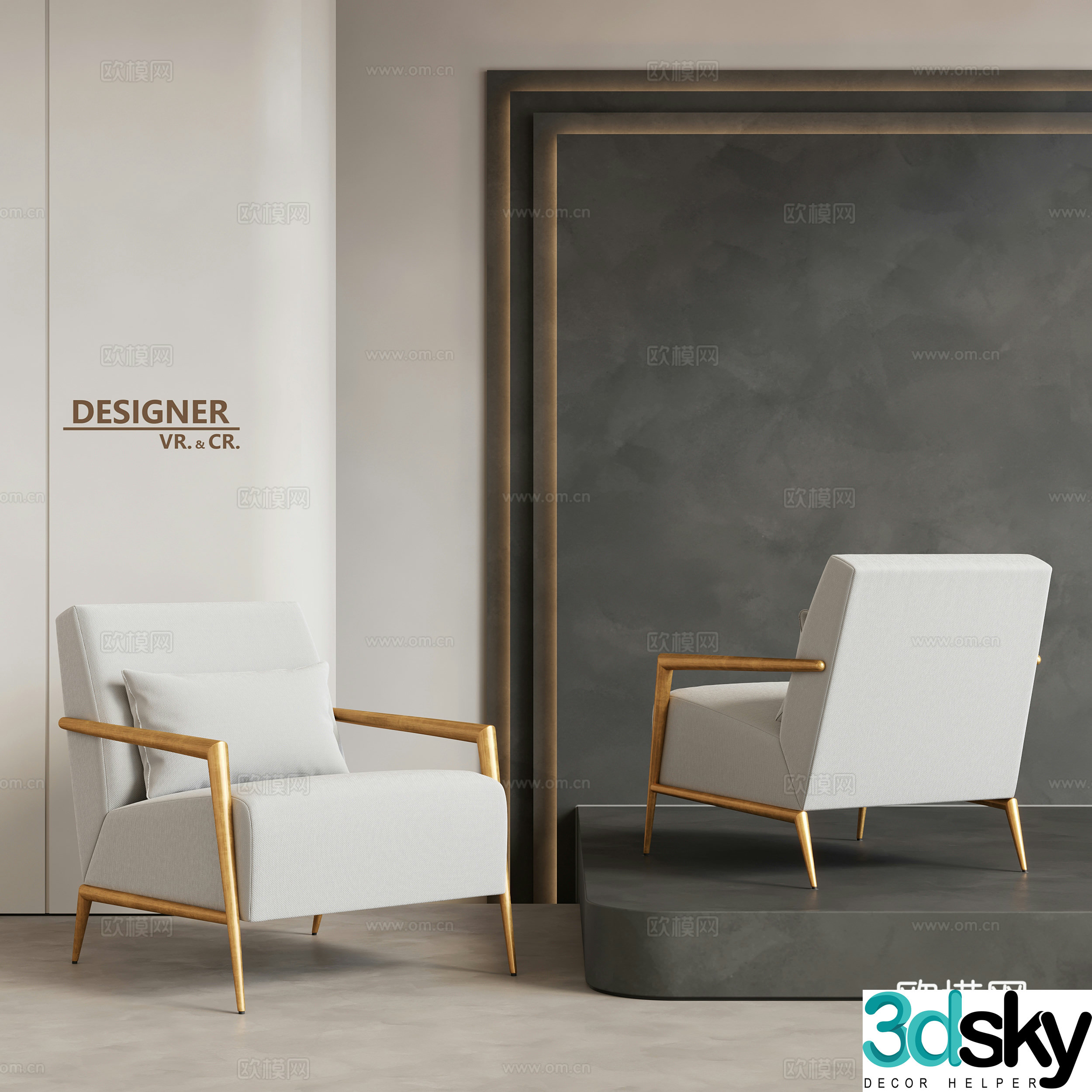 Modern single sofa sofa chair leisure chair 3d model