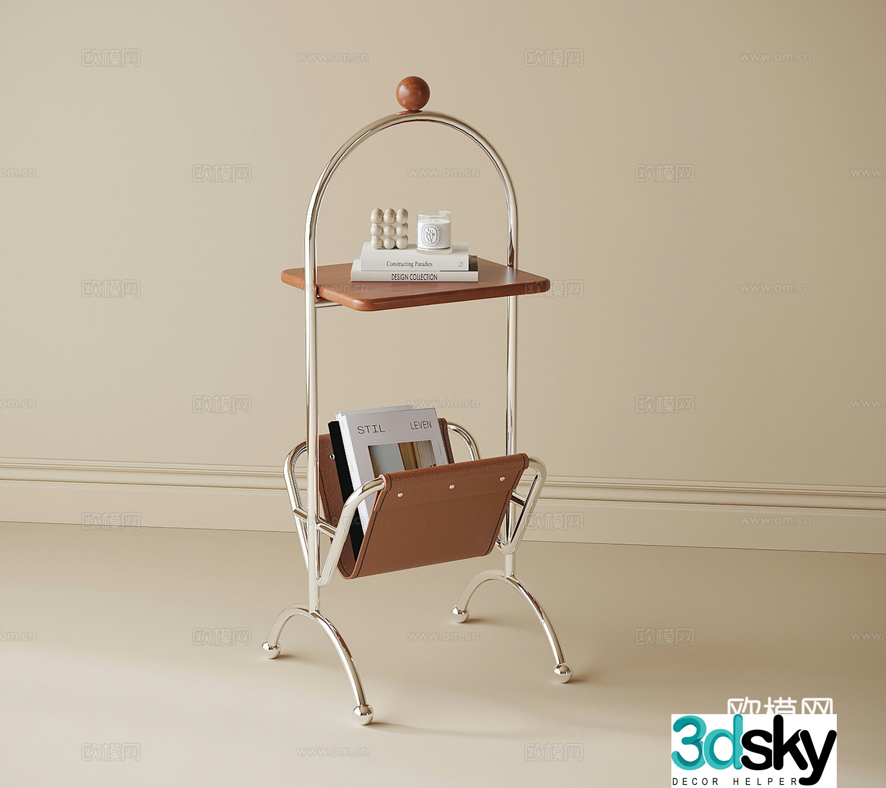 French side table corner table table table 3d model