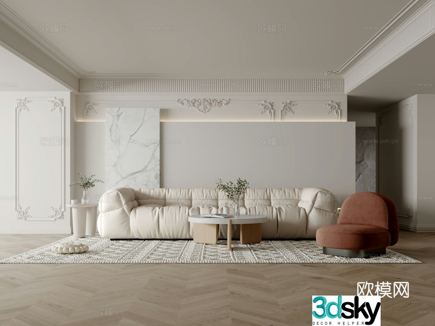 French living room 3d model