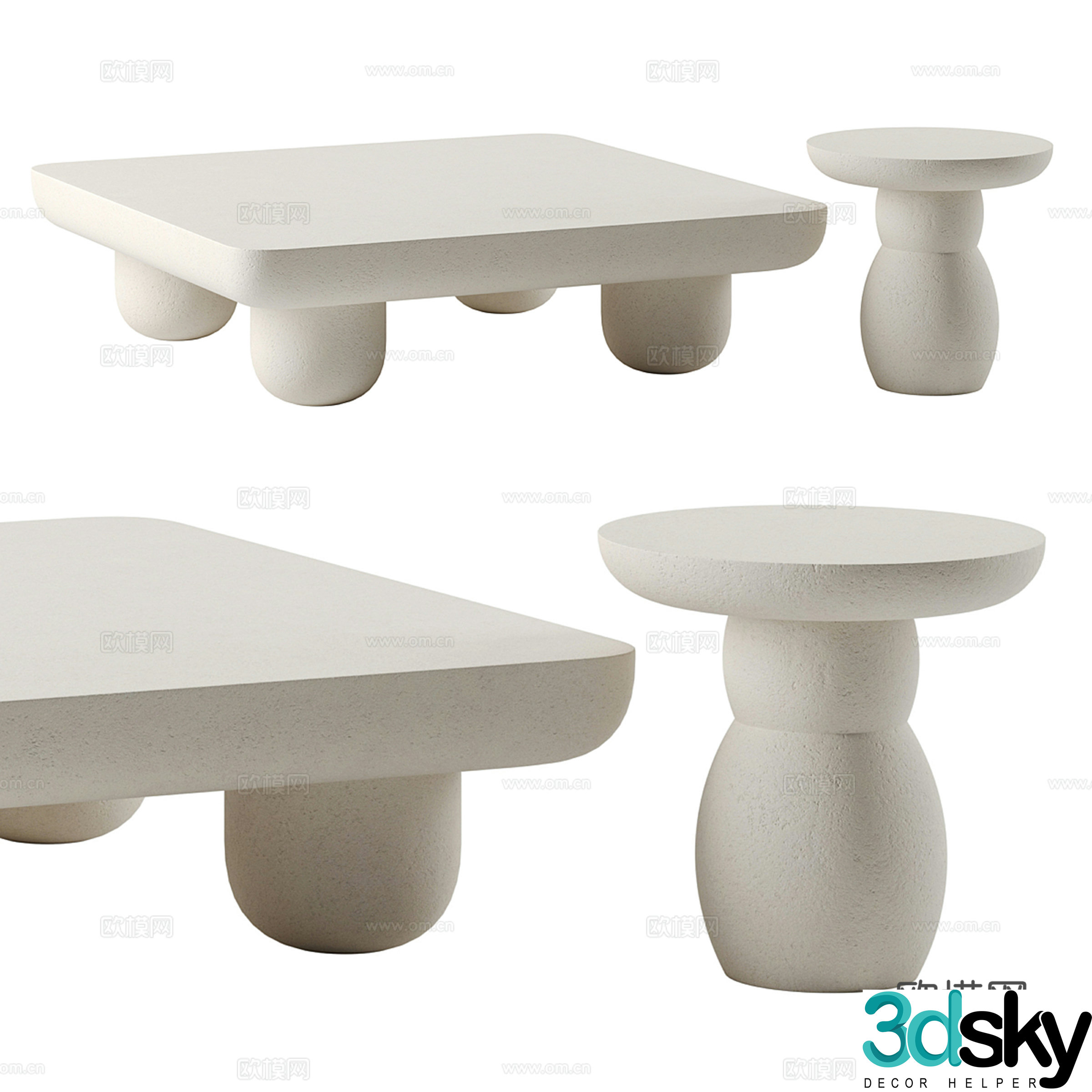 Lulu Georgia mother-in-law coffee table 3d model