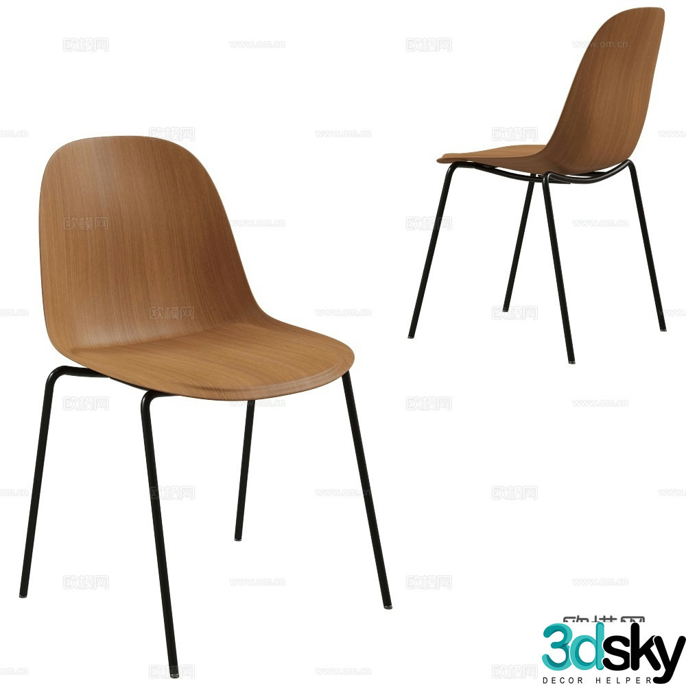 MDF Italia single chair dining chair 3d model