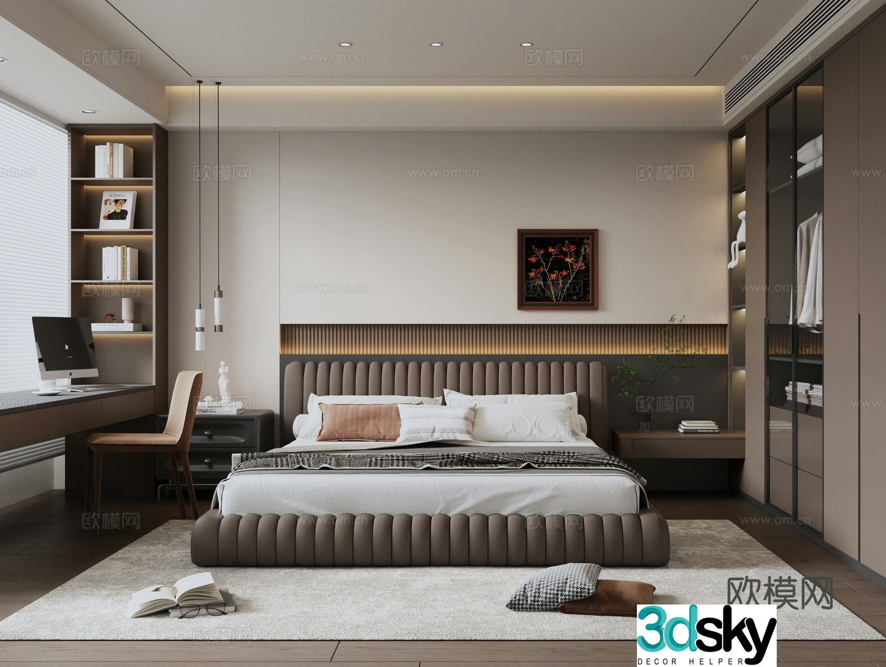 Italian style bedroom second bedroom 3d model