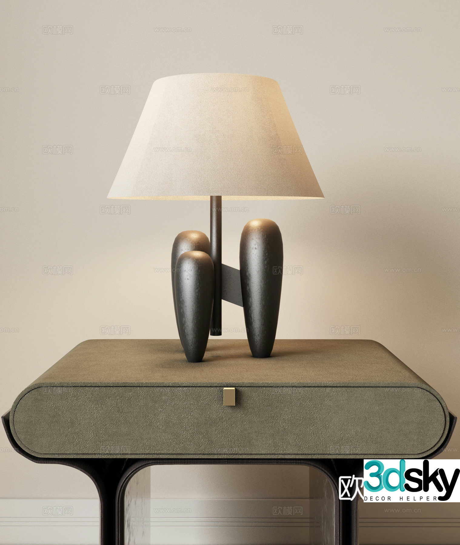 Medieval style table lamp bedside table lamp decorative table lamp 3d model