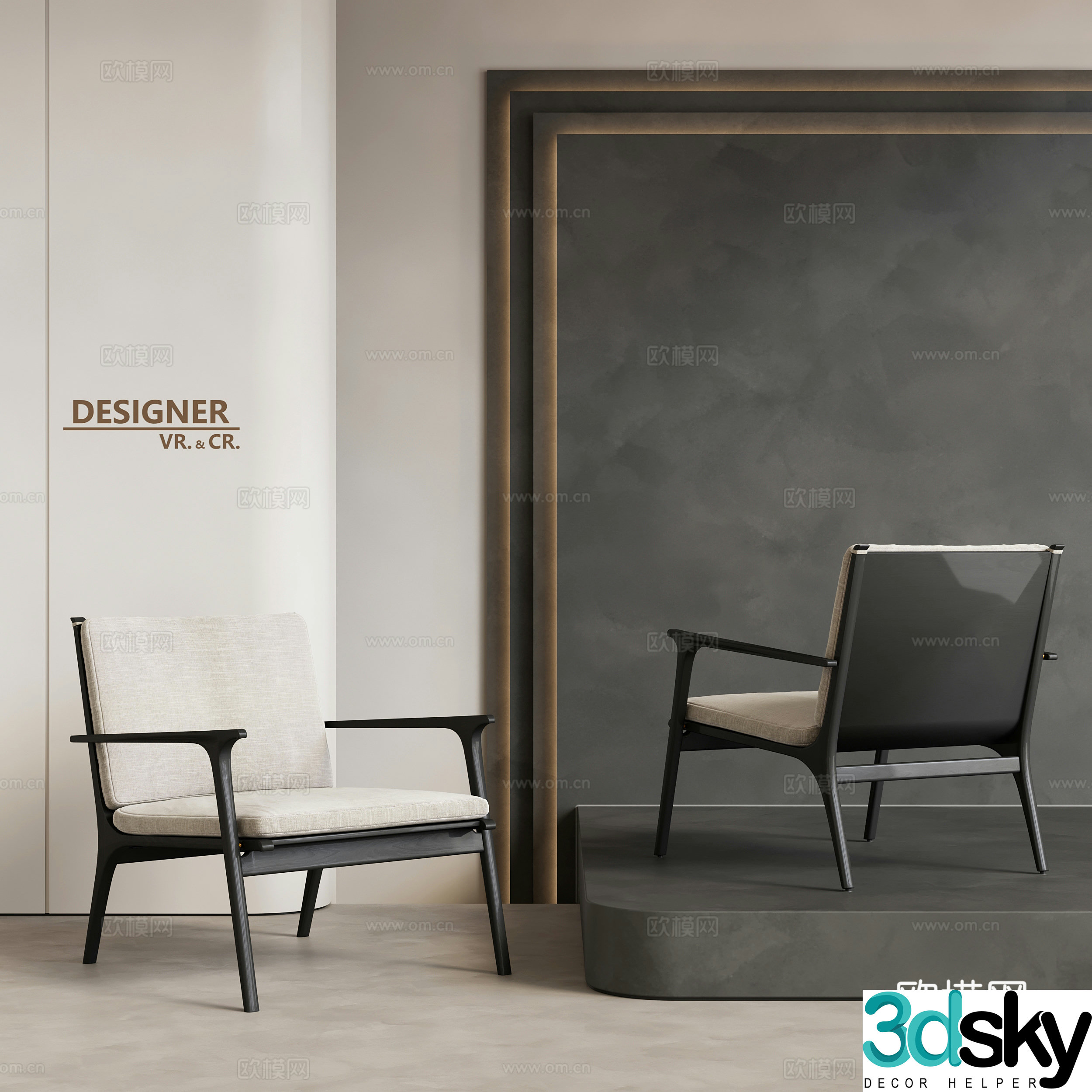Modern leisure chair single chair 3d model