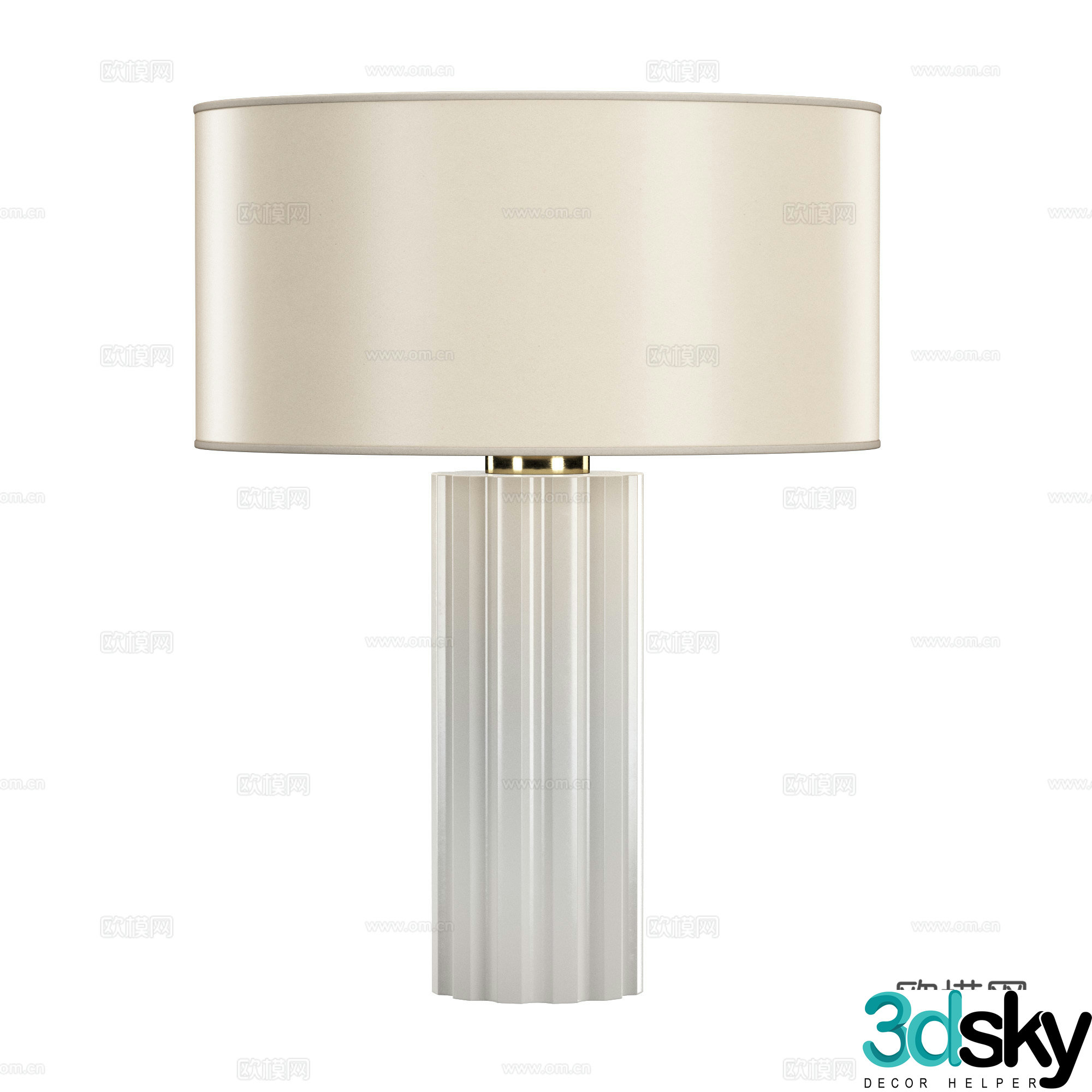 Cream style table lamp bedside table lamp 3d model