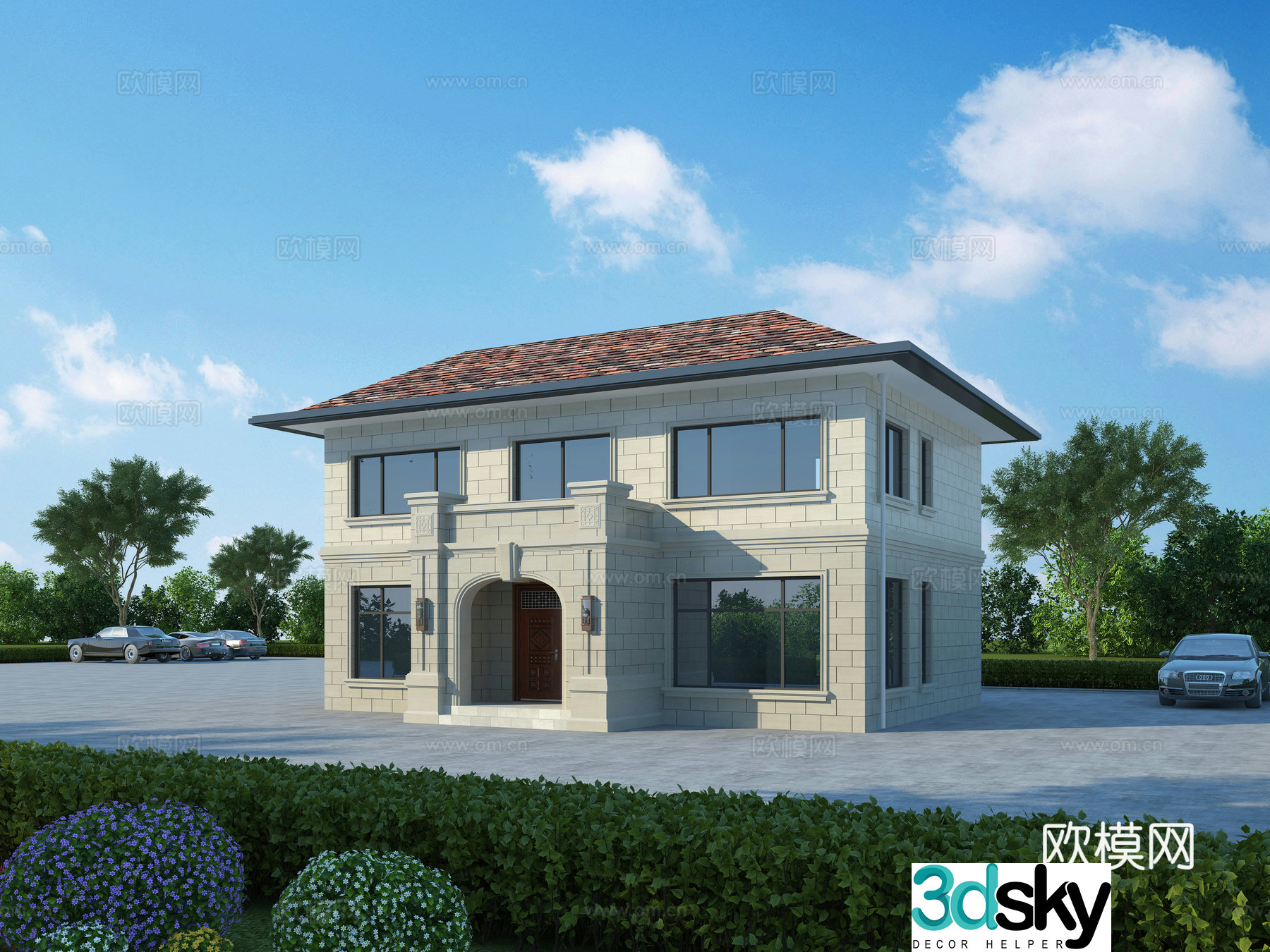 Single-family villa appearance self-built house 3D model
