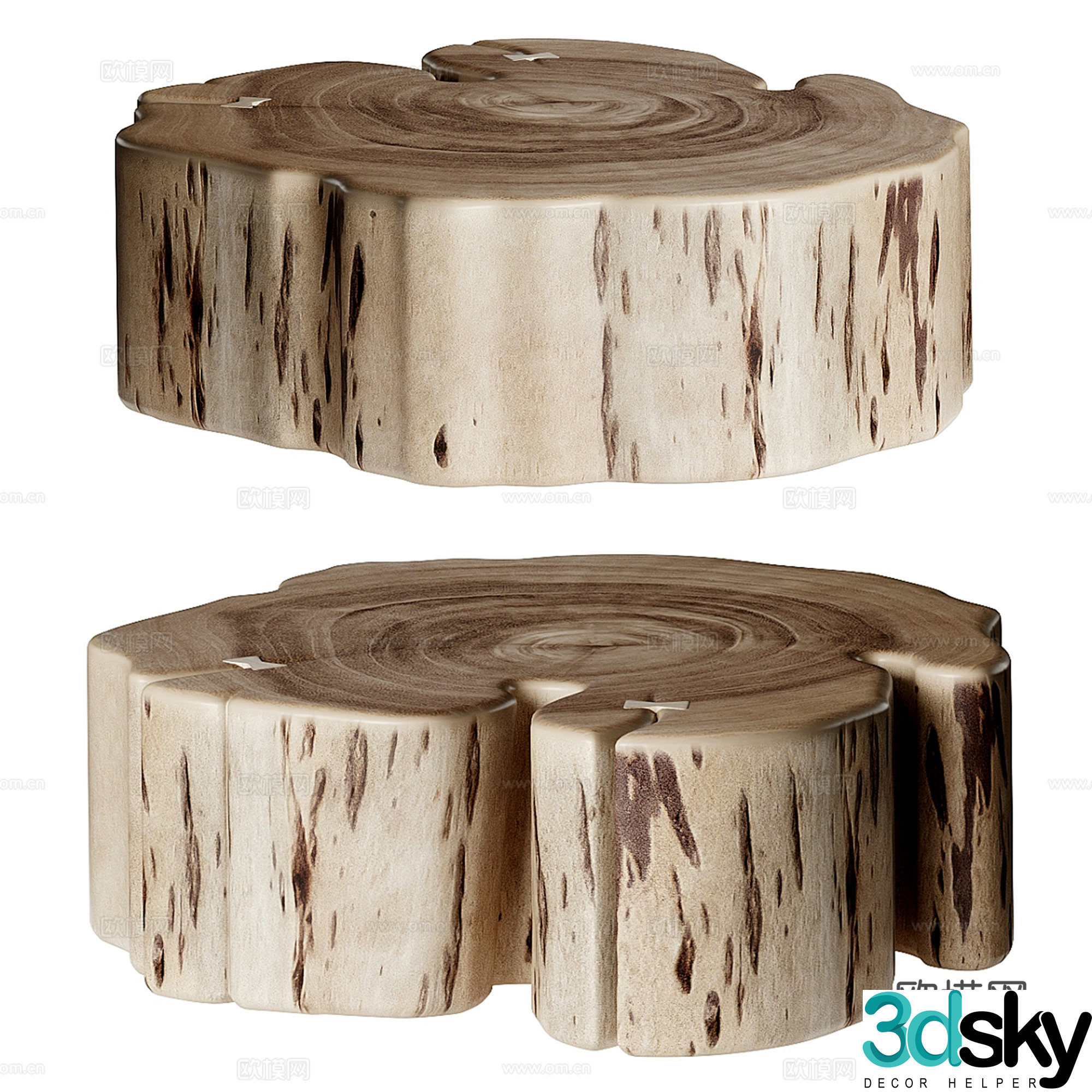 Wabi-sabi style coffee table 3d model