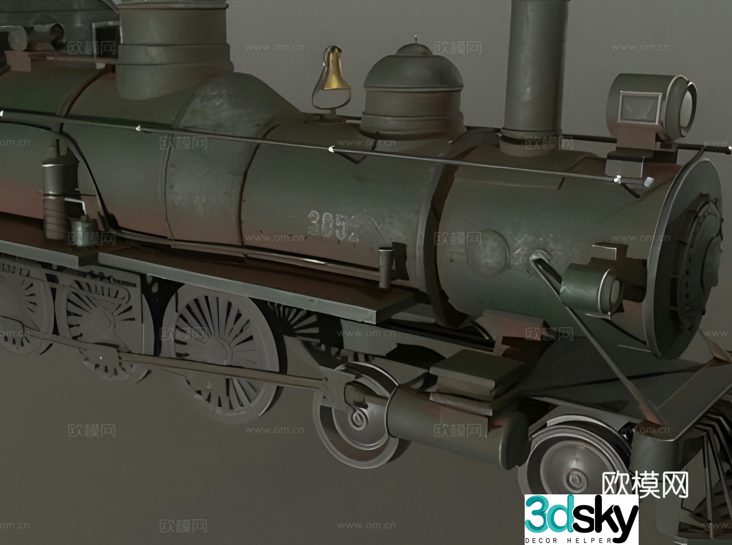 steam train locomotive 3d model