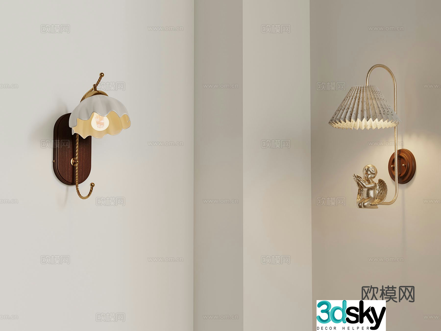 Medieval style wall lamp 3d model