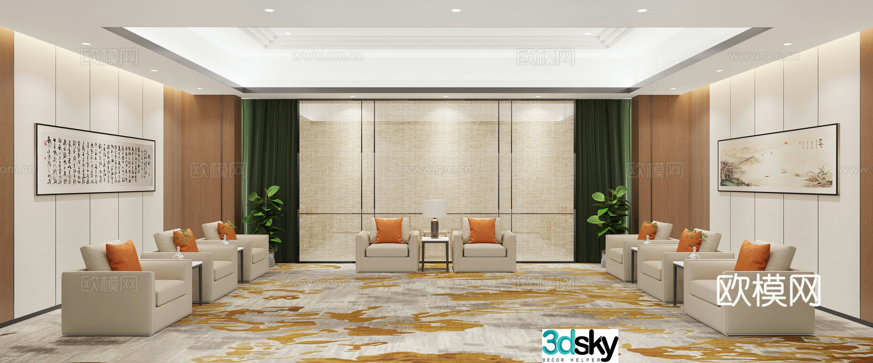 Modern VIP reception room VIP negotiation room 3D model