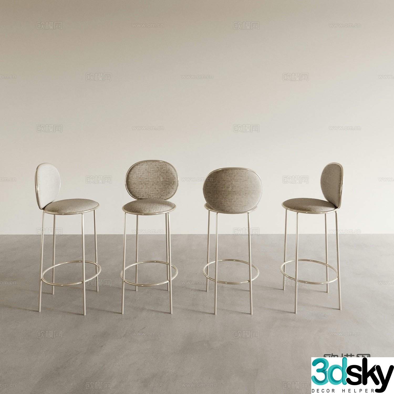 Modern bar stool bar stool high stool 3d model