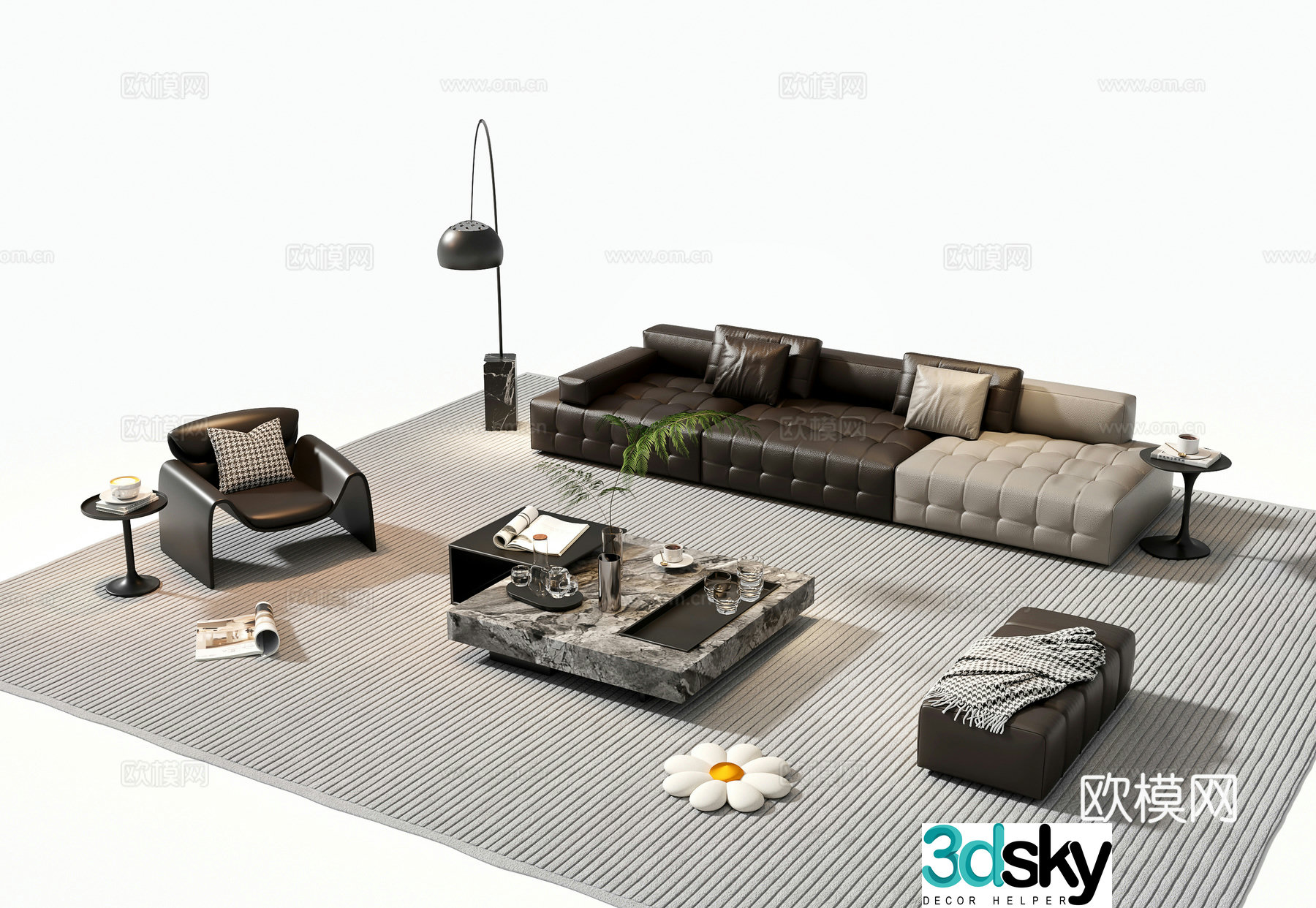 Italian sectional sofa 3d model