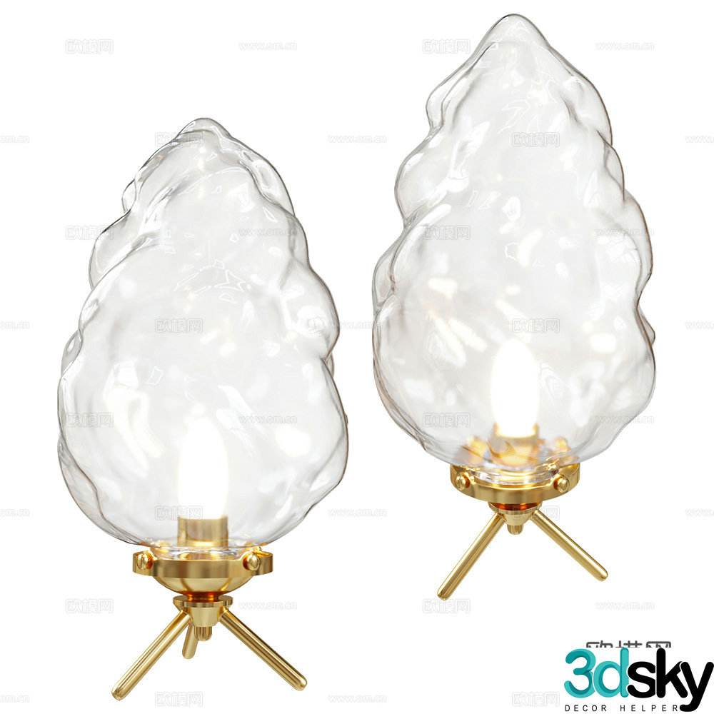 Modern glass table lamp 3d model