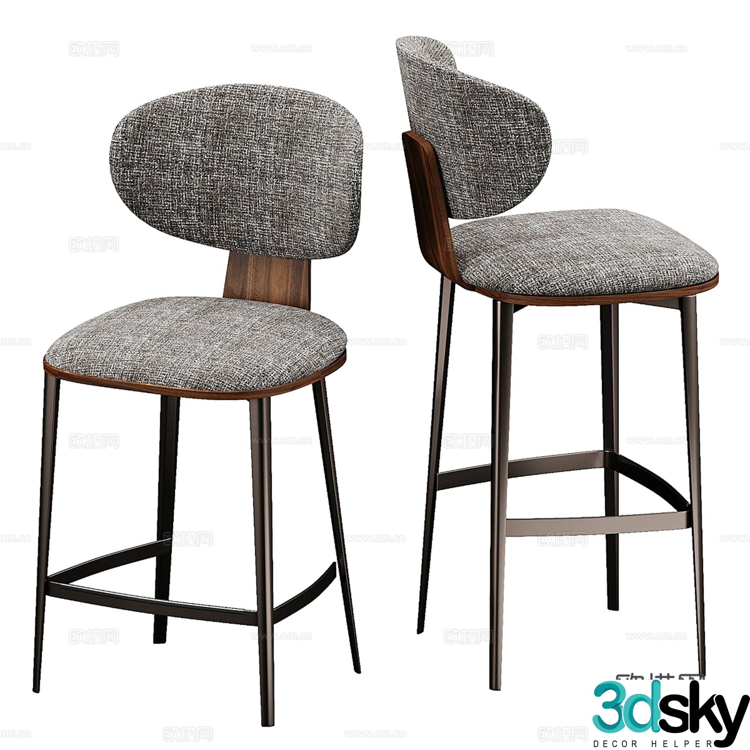 Bernardo Ouros italian chair bar stool 3d model