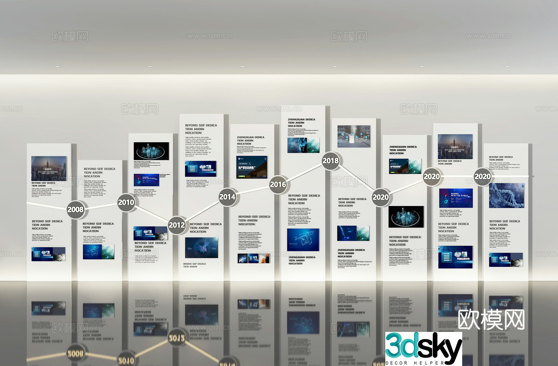 Corporate wall publicity wall cultural wall publicity board 3d model