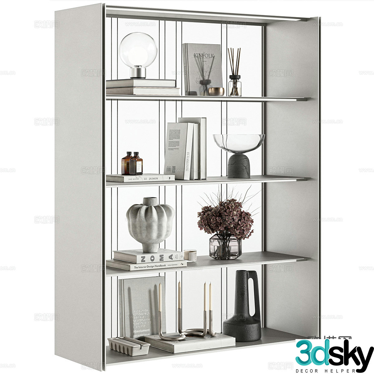 Modern decorative cabinet storage rack display rack 3D model