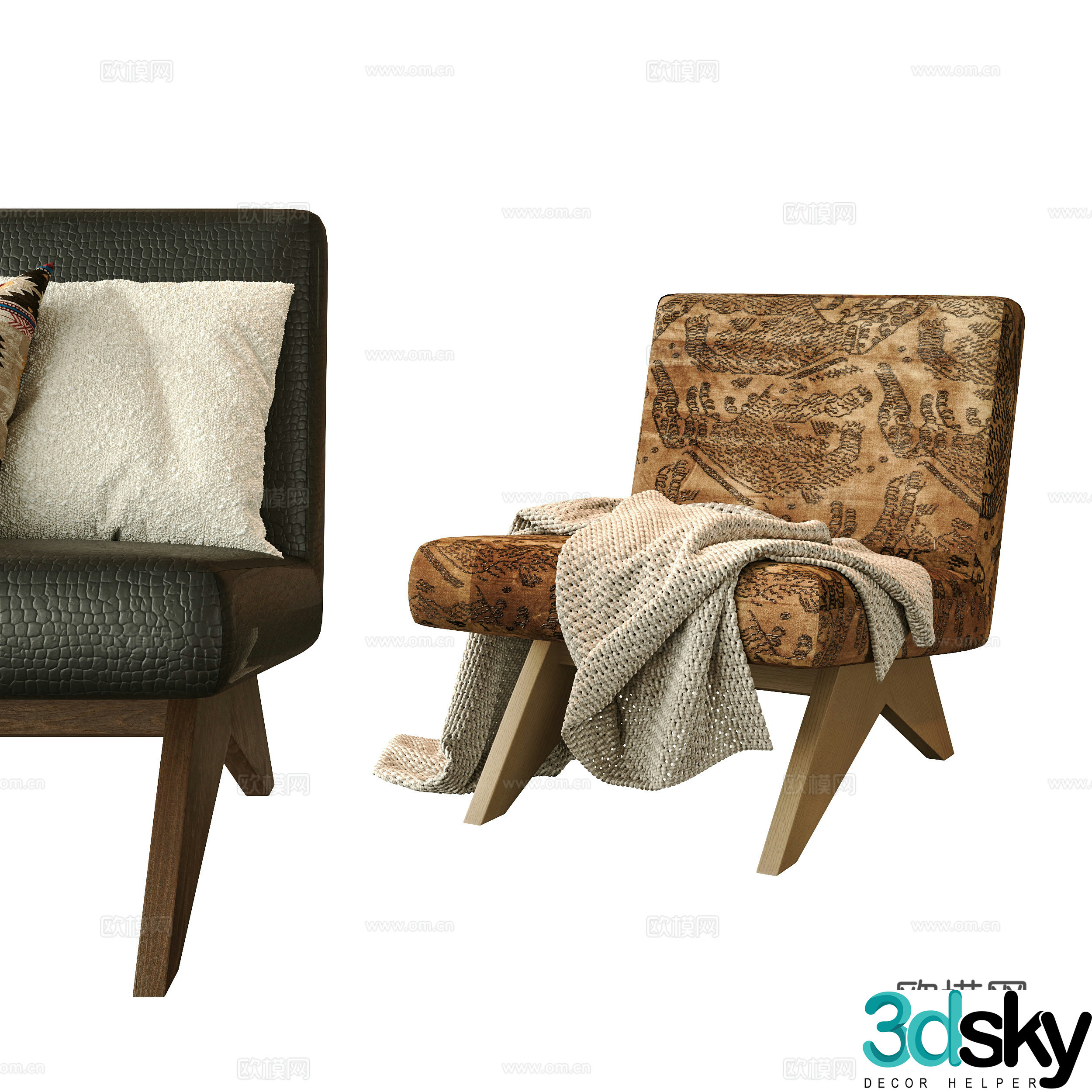 Wabi Sabi sofa chair leisure chair 3d model