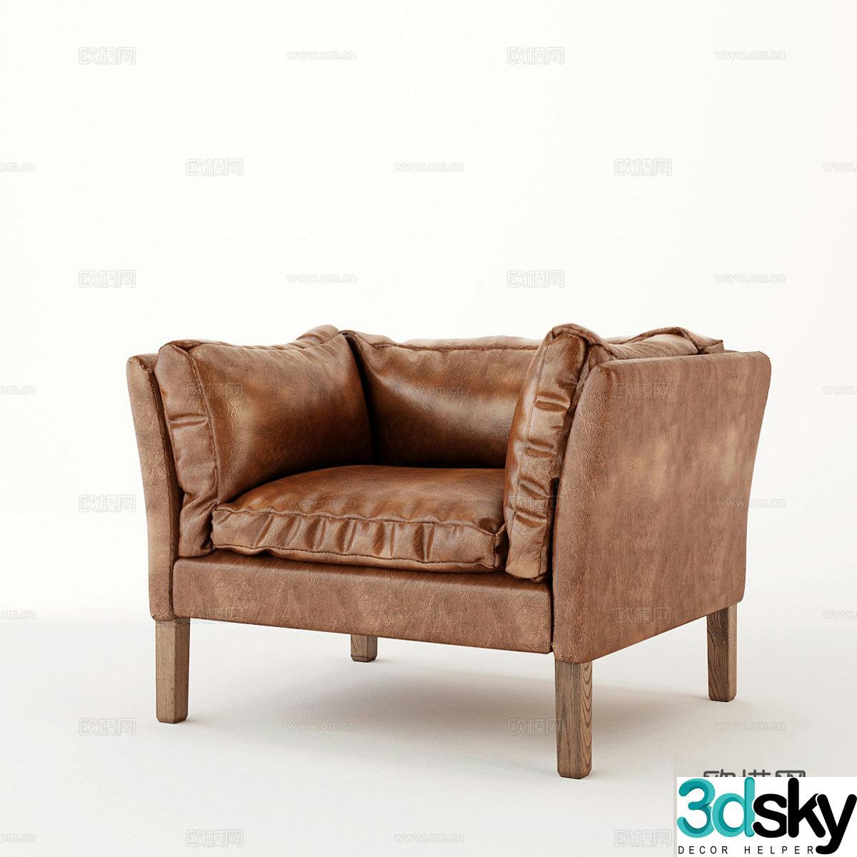 chair sorenson lounge chair leather chair 3d model