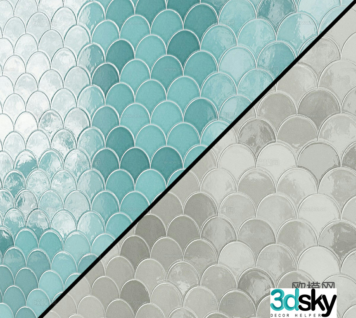 glazed tile wall tile tile 3d model