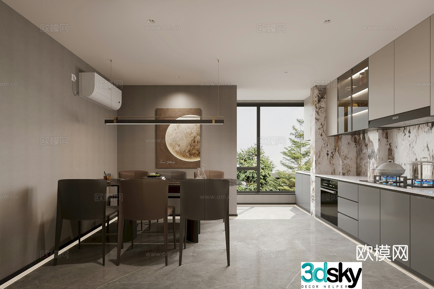 Modern restaurant 3d model