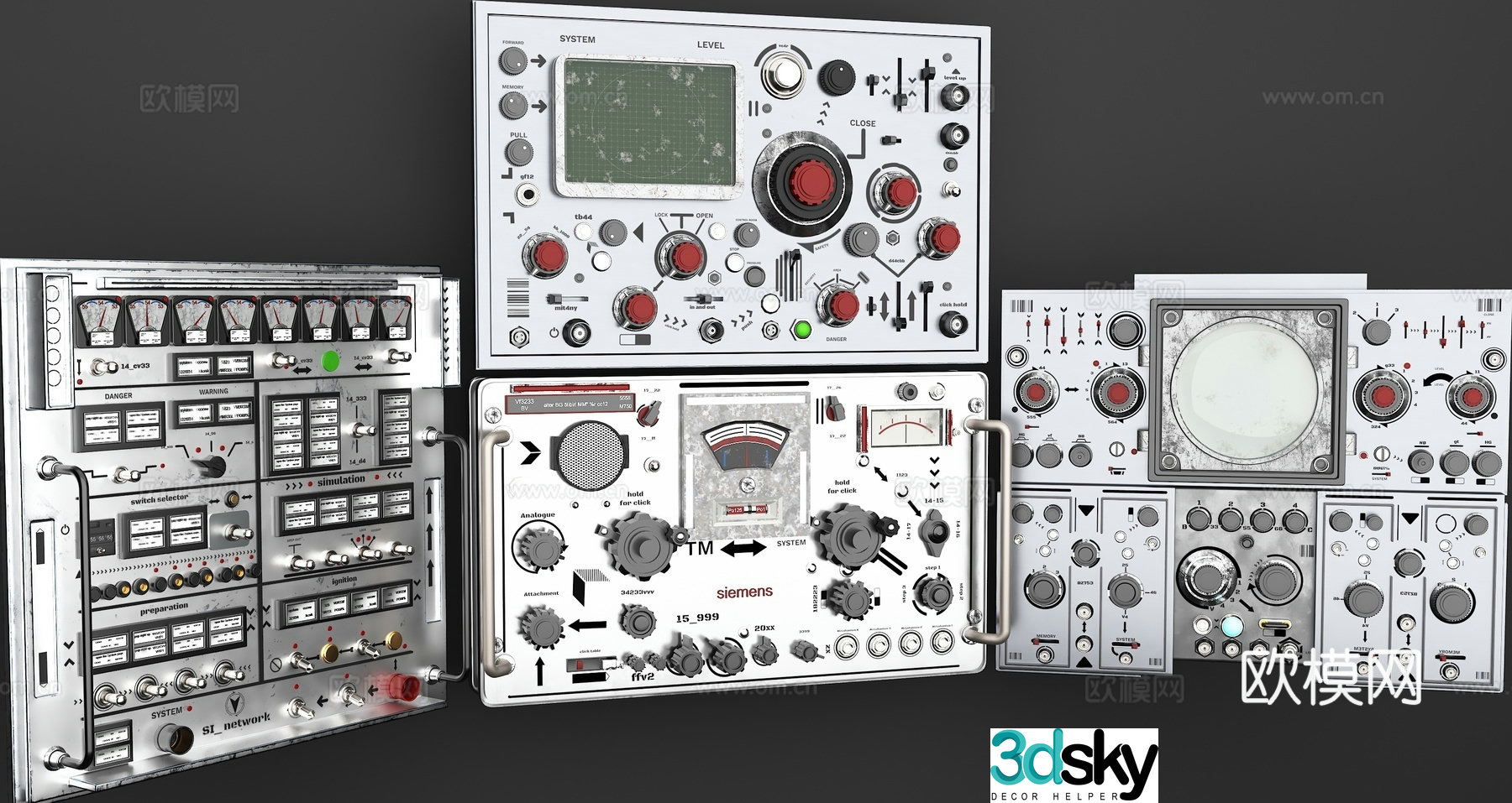 Mechanical instrument control panel data control panel testing instrument 3D model